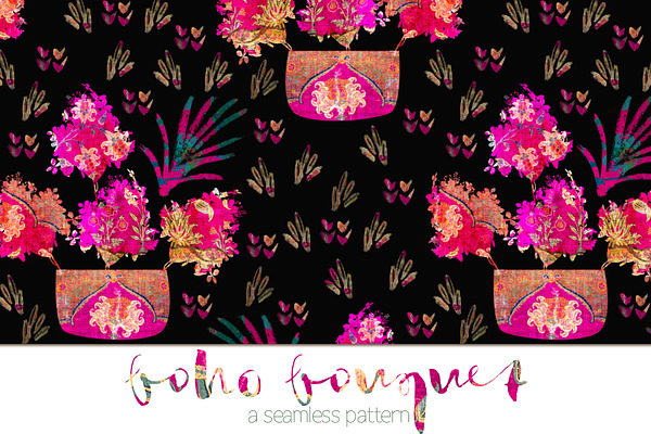 Boho Bouquet - Seamless Pattern