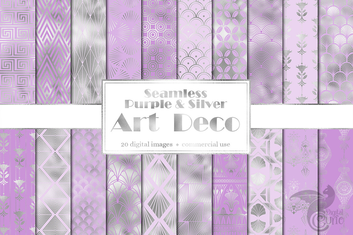Purple & Silver Art Deco Patterns in Patterns - product preview 8