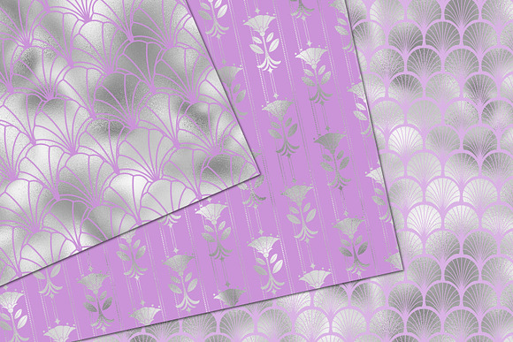 Purple & Silver Art Deco Patterns in Patterns - product preview 1