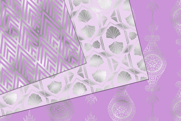 Purple & Silver Art Deco Patterns in Patterns - product preview 2
