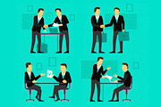 Two businessman negotiate and sign a