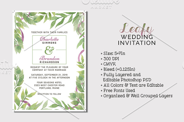 Leafy Wedding Invitation