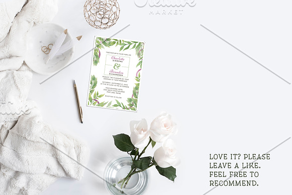 Leafy Wedding Invitation in Wedding Templates - product preview 1