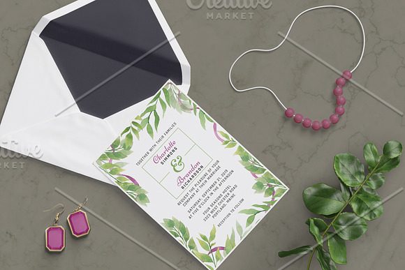 Leafy Wedding Invitation in Wedding Templates - product preview 3