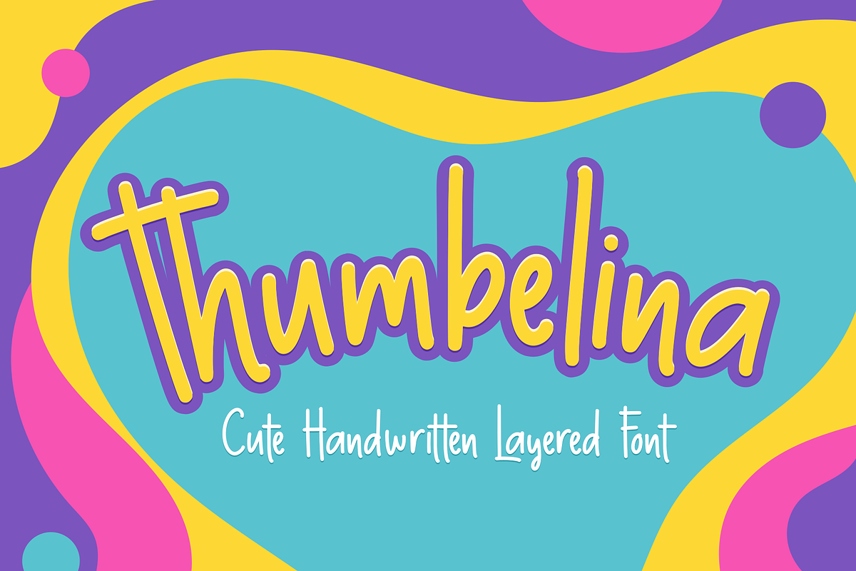 Thumbelina - Cute Layered Font in Sans-Serif Fonts - product preview 8