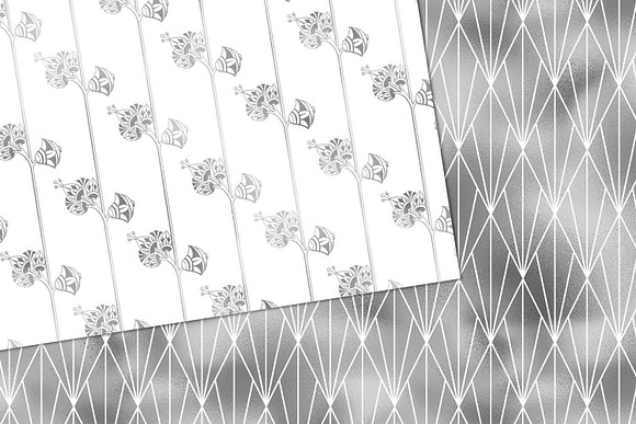 White and Silver Art Deco Patterns in Patterns - product preview 2