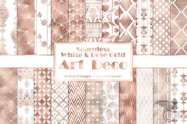 White and Rose Gold Digital Paper