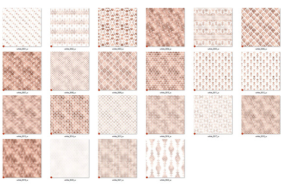 White and Rose Gold Digital Paper in Patterns - product preview 3