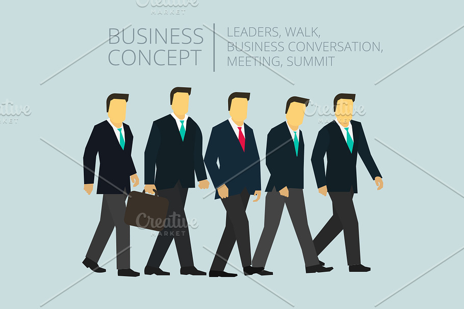 Business group team walking in Illustrations - product preview 8