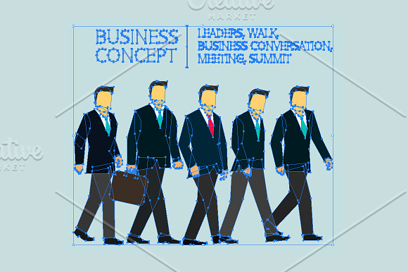 Business group team walking in Illustrations - product preview 1