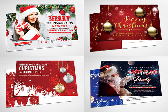 50 Christmas Party Flyers Cards Bun in Templates - product preview 2