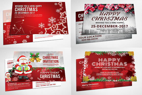50 Christmas Party Flyers Cards Bun in Templates - product preview 3
