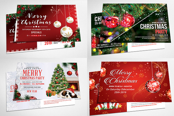 50 Christmas Party Flyers Cards Bun in Templates - product preview 6