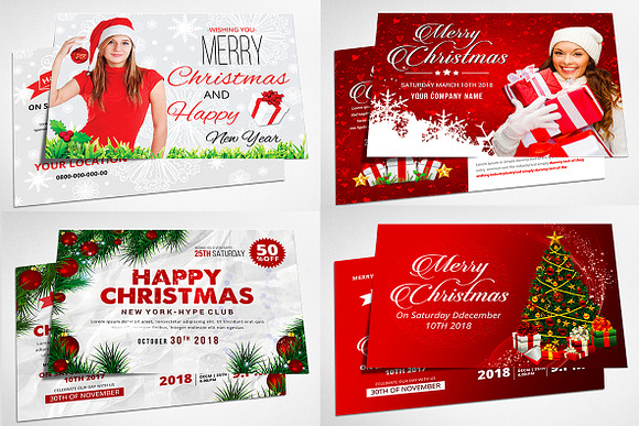 50 Christmas Party Flyers Cards Bun in Templates - product preview 7