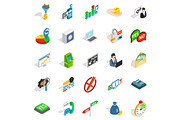 Payment icons set, isometric style