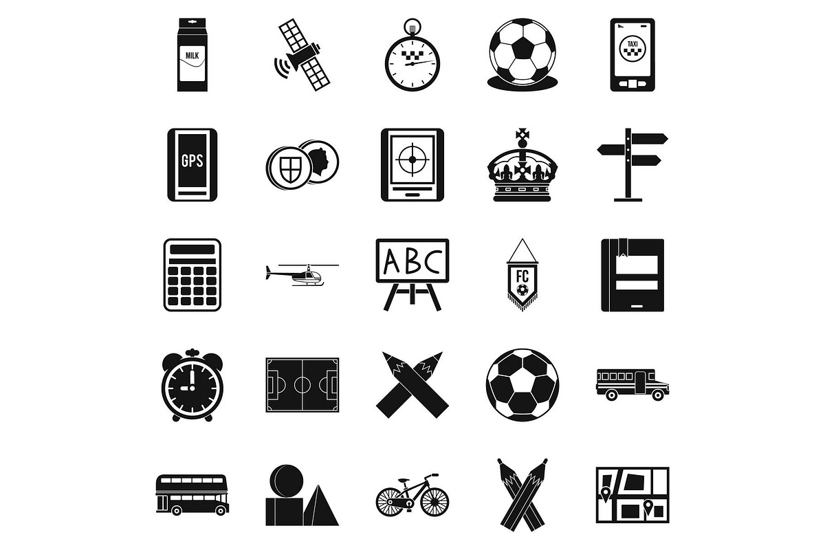 Motorbus icons set, simple style in Illustrations - product preview 8