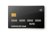 Credit plastic card with emv chip