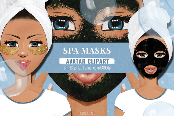 Spa Masks  Styled Avatar Clipart