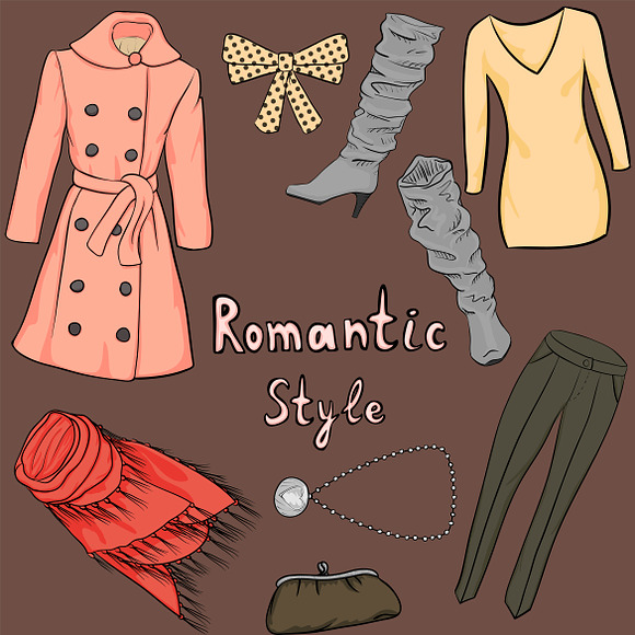 Fashion clothes in different styles in Illustrations - product preview 2