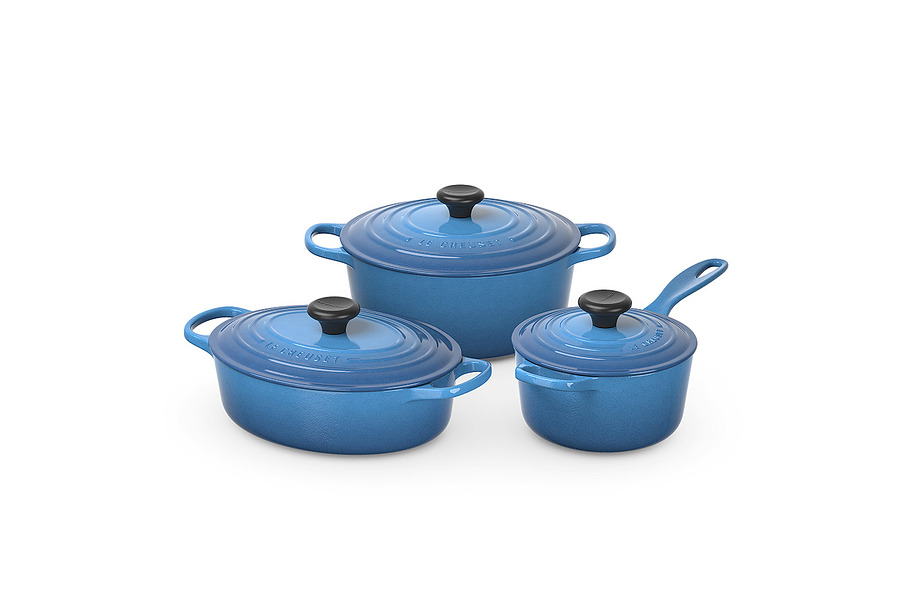 Le Creuset cookware set 3d model in Objects - product preview 2