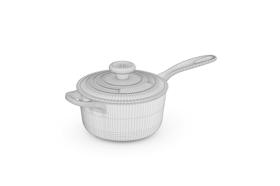 Le Creuset cookware set 3d model in Objects - product preview 10