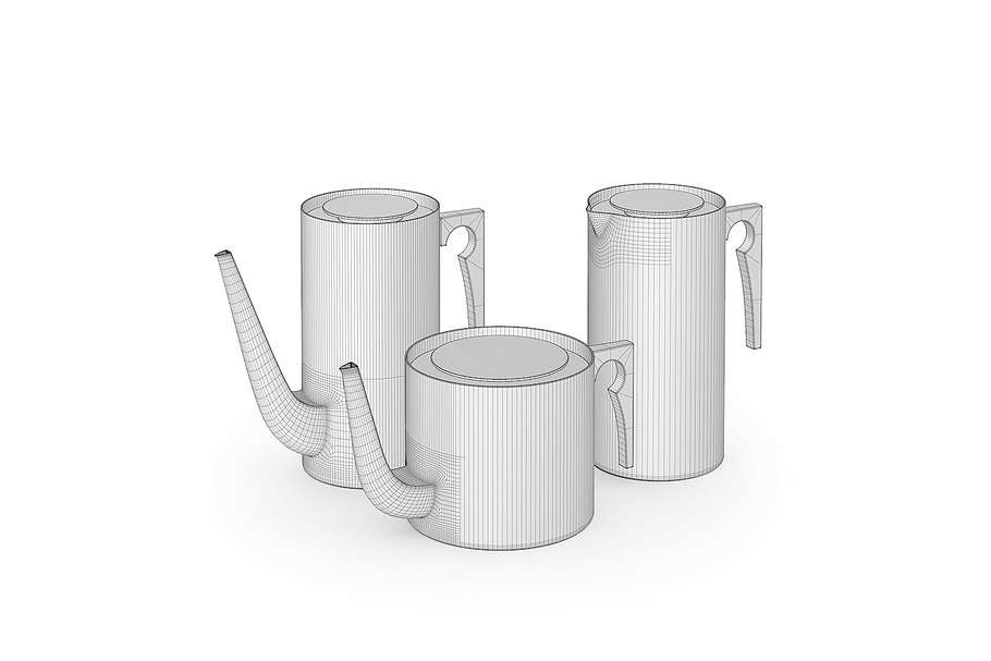 Stelton AJ coffee pots 3d model in Objects - product preview 5