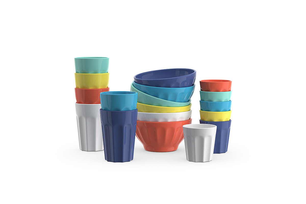 Ceramic bowls and cups 3d model in Objects - product preview 8