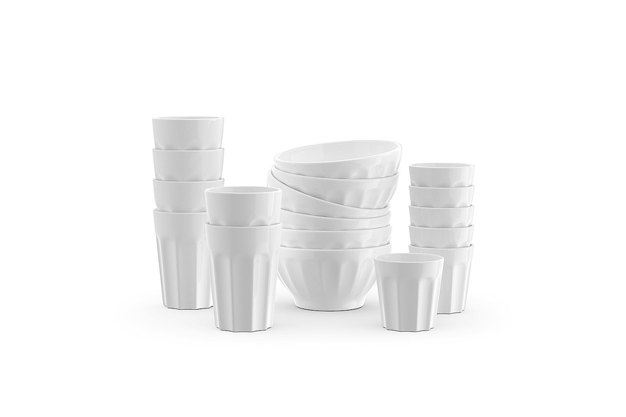 Ceramic bowls and cups 3d model in Objects - product preview 4