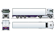 Vector cargo semi truck template