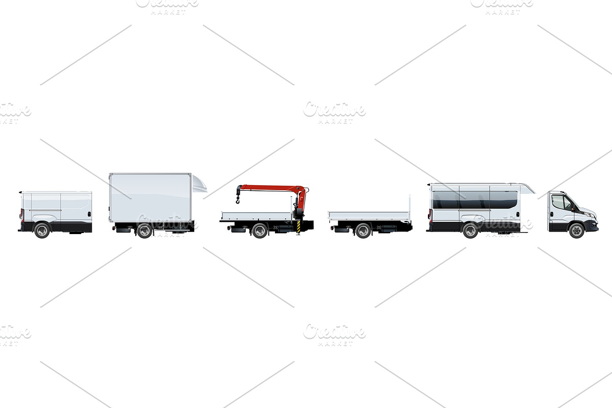 Vector truck template isolated on in Branding Mockups - product preview 8
