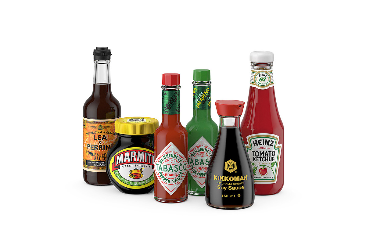 Sauces set 3d model in Food - product preview 8