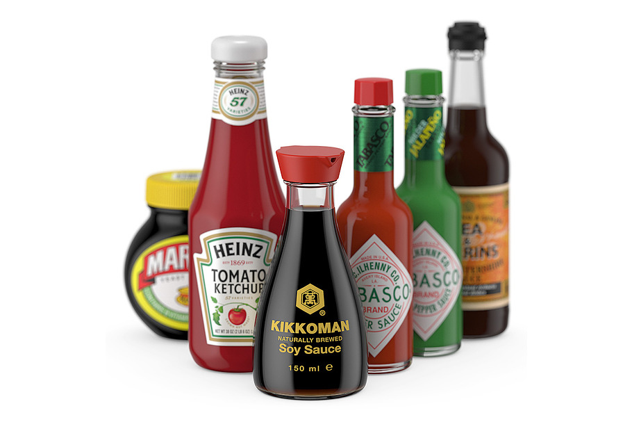 Sauces set 3d model in Food - product preview 3