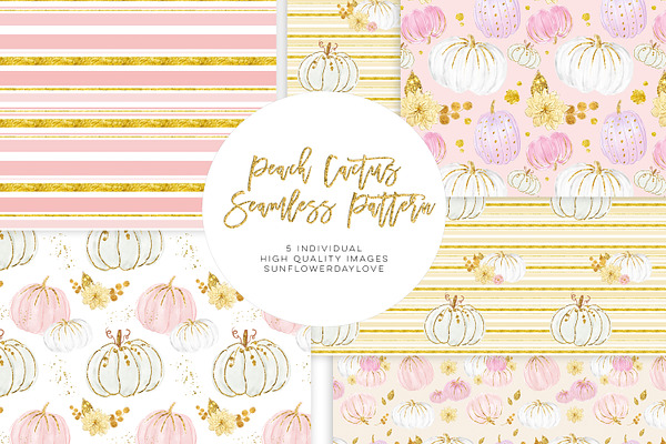 White and Pink Pumpkins Patterns