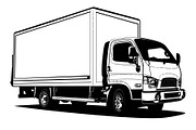 Vector truck outline template