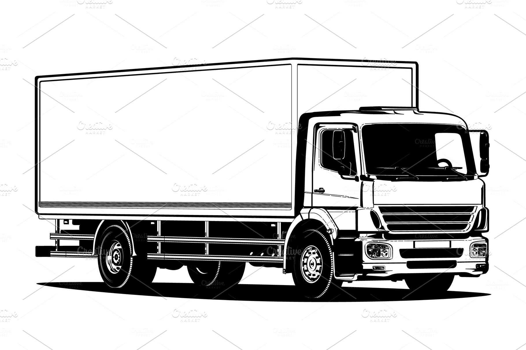 vector-truck-outline-template-creative-daddy