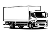Vector truck outline template