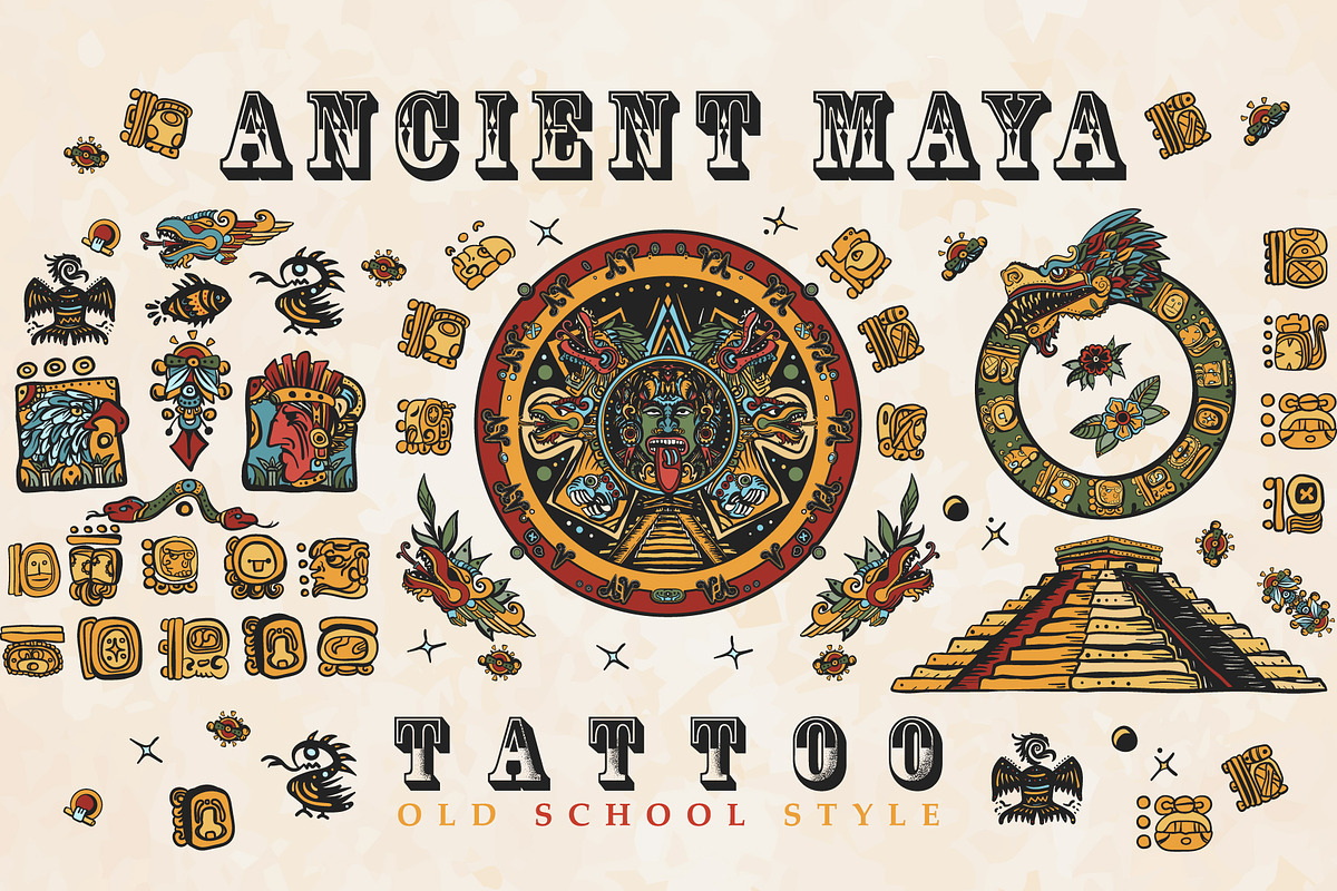 Ancient Maya tattoo in Graphics - product preview 8
