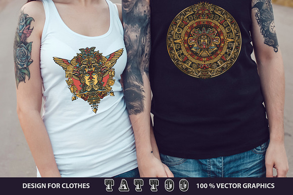 Ancient Maya tattoo in Graphics - product preview 2