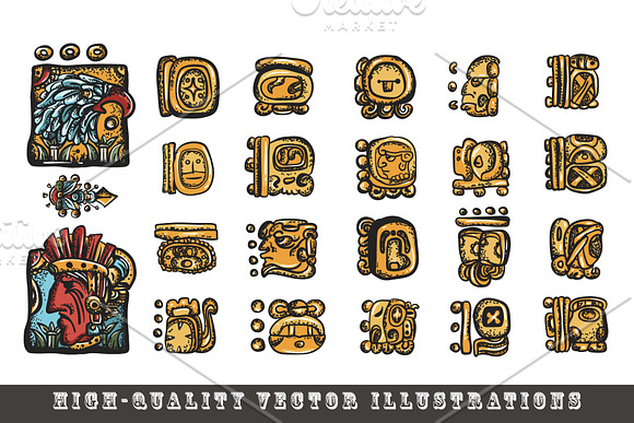 Ancient Maya tattoo in Graphics - product preview 3