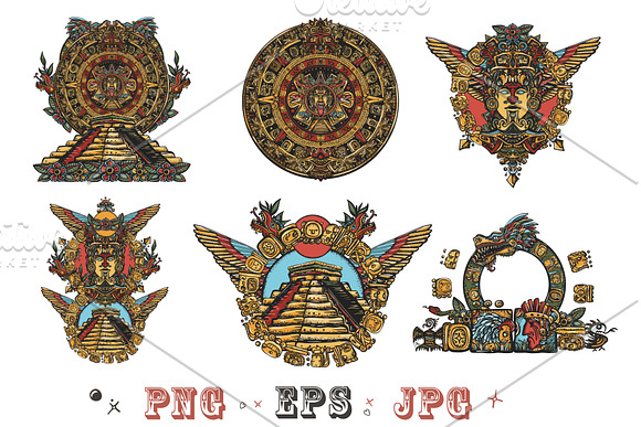 Ancient Maya tattoo in Graphics - product preview 4