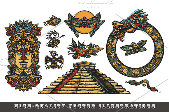 Ancient Maya tattoo in Graphics - product preview 6