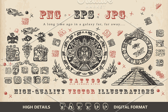 Ancient Maya tattoo in Graphics - product preview 7