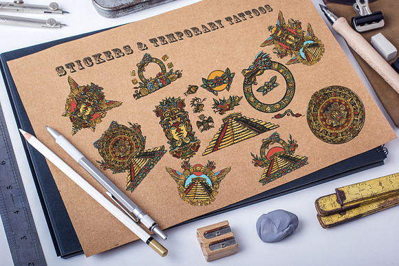 Ancient Maya tattoo in Graphics - product preview 10