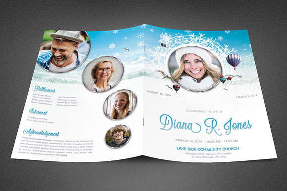 Winter Goodbye Funeral Program in Brochure Templates - product preview 2
