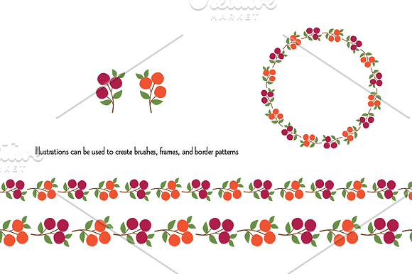 Leaves & Berries Clipart in Illustrations - product preview 3
