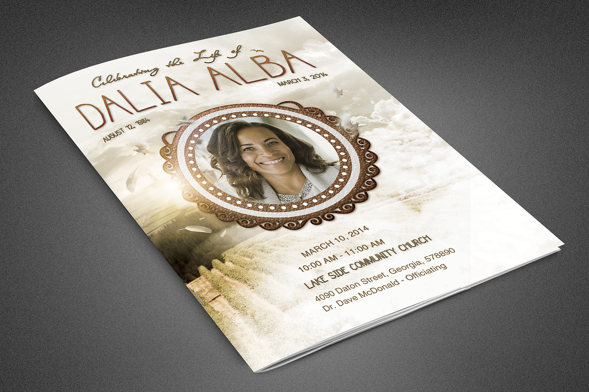 Heavens Gateway Funeral Program in Brochure Templates - product preview 8