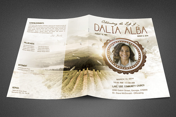 Heavens Gateway Funeral Program in Brochure Templates - product preview 2