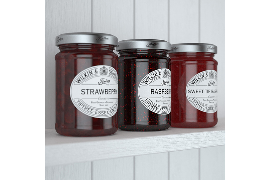 Jam jars 3d model in Food - product preview 5