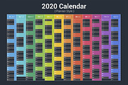 Calendar 2020 Planner Simple Color
