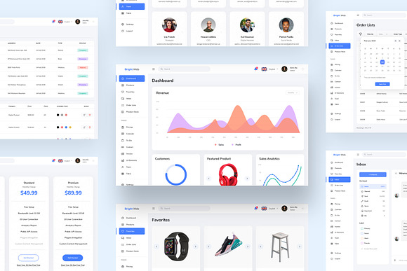 Bright Web Dashboard UI Kit in UI Kits and Libraries - product preview 6
